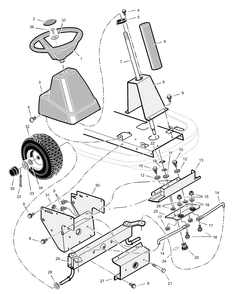 Steering Diagram and Parts List for 309029X50B  Briggs and Stratton Lawn Tractor